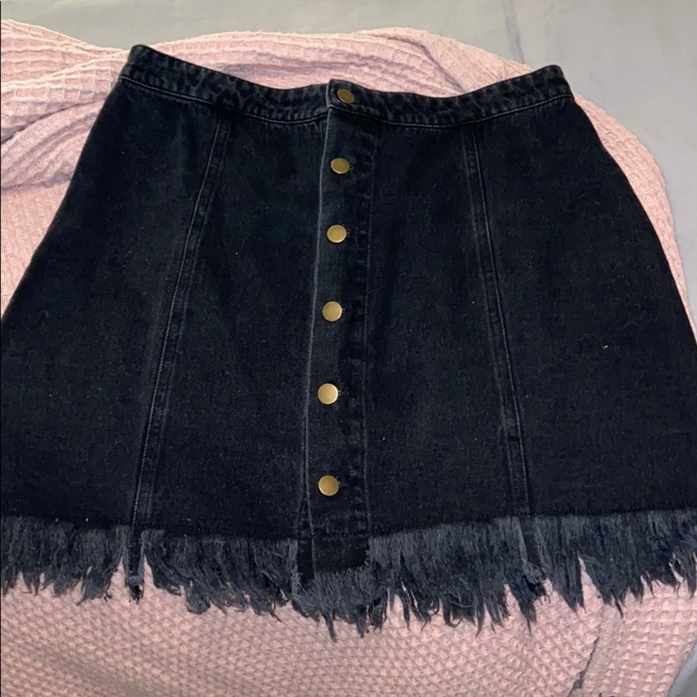 Black Denim Skirt